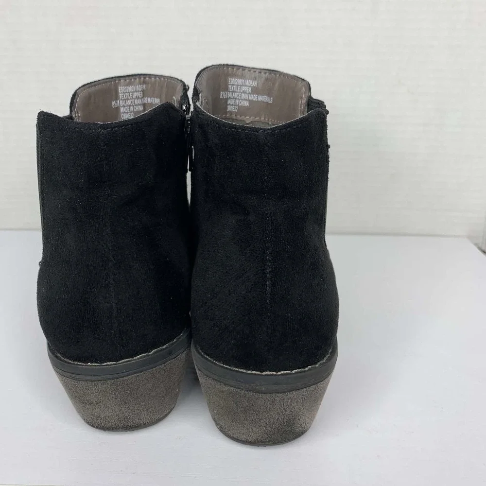 EuroSoft Adeah Black Ruched Ankle Bootie Size 8.5M